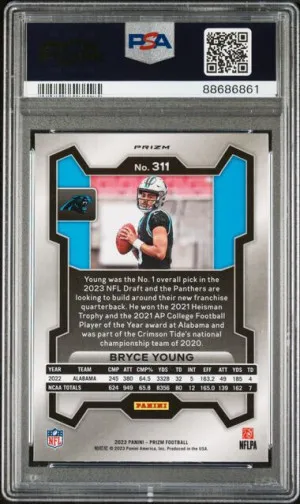 Bryce Young 2023 Panini Silver Prizm #311 Rookie RC PSA 10 back