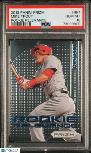 2012 Panini Prizm Rookie Relevance Mike Trout #RR1 PSA 10 front