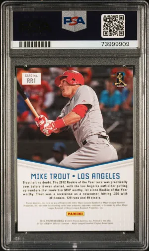 2012 Panini Prizm Rookie Relevance Mike Trout #RR1 PSA 10 back