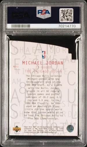 1997 Ud3 MJ3 Michael Jordan #MJ3-1 PSA 9 back