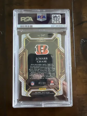 2021 Panini Select Ja'marr Chase #247 PSA 10 back