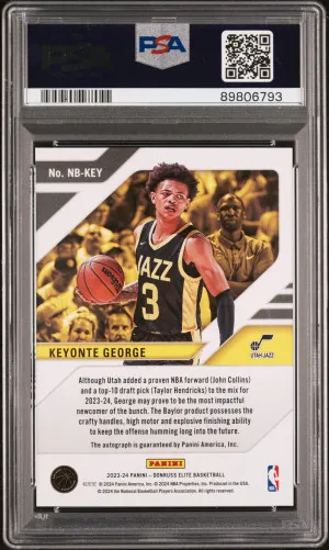 2023 Panini Donruss Elite New Breed Rookie Auto Keyonte George #NBKEY PSA 10 back