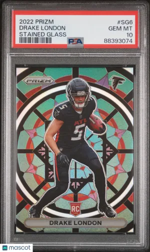2022 Panini Prizm Stained Glass Drake London #SG6 PSA 10 front