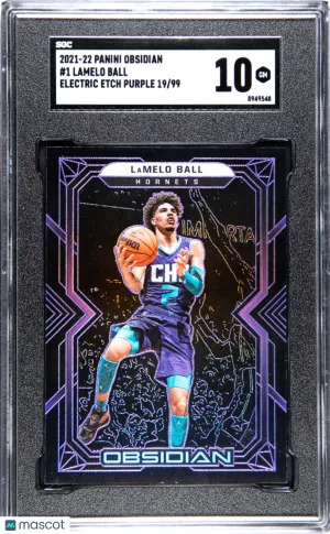 2021-22 Panini Obsidian Lamelo Ball Electric Etch Purple /99 #1 SGC 10 front