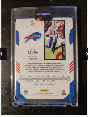 2021 Score Josh Allen SSP Blue Explosion /20 back