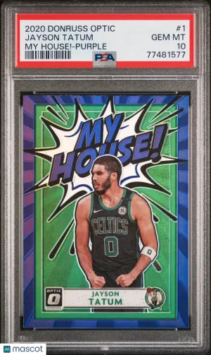 2020 Panini Donruss Optic My House! Jayson Tatum #1 PSA 10 Boston Celtics front