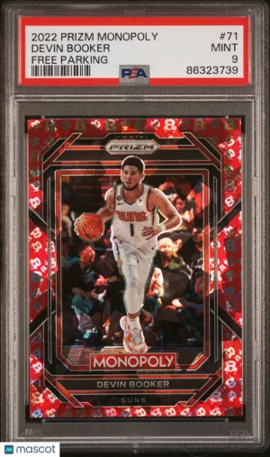 2022 Panini Prizm Monopoly Devin Booker #71 PSA 9 Phoenix Suns front