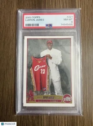 2003 Topps LeBron James Rookie PSA 8 Cavaliers #221 front