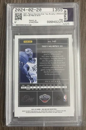 2021 Panini One And One Trey Murphy Rookie /99 PSA 9 Pelicans #145 back