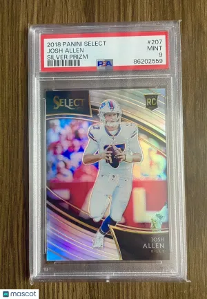 2018 Panini Select Josh Allen Rookie Field Level Silver Prizm PSA 9 Bills #207 front