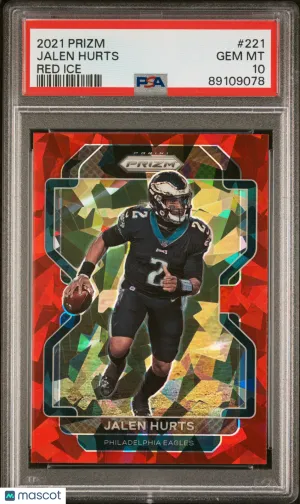 2021 Panini Prizm Jalen Hurts #221 Parallel/Variety PSA 10 front