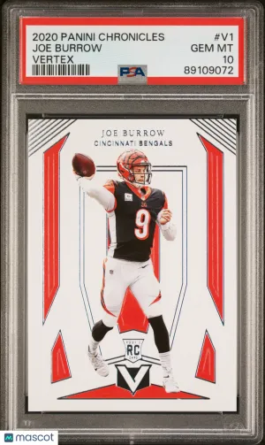 2020 Panini Chronicles Vertex Joe Burrow #V1 Insert PSA 10 front