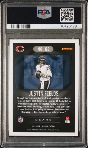 2021 Panini Illusions Justin Fields #62 PSA 10 back