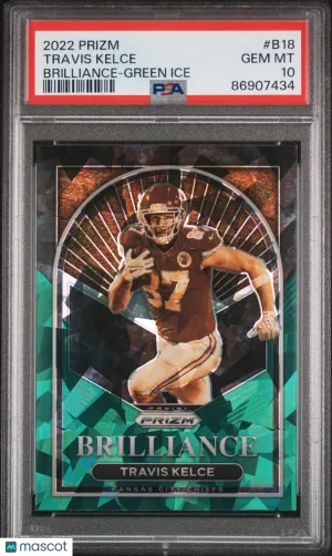 2022 Panini Prizm Brilliance Travis Kelce #B18 PSA 10 POP 1 front