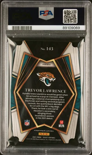 2021 Panini Select Trevor Lawrence #143 Insert PSA 10 back