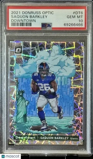 2021 Panini Donruss Optic Downtown Saquon Barkley #DT6 PSA 10 front