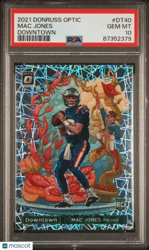 2021 Panini Donruss Optic Downtown Mac Jones #DT40 PSA 10 front