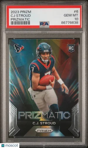 2023 Panini Prizm Prizmatic CJ Stroud #6 PSA 10 front