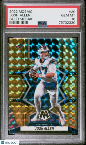 2022 Panini Mosaic Josh Allen #20 low pop (4) PSA 10 front