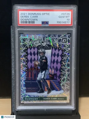 2021 Panini Donruss Optic Downtown Derek Carr #DT26 PSA 10 front