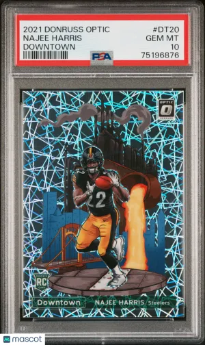 2021 Panini Donruss Optic Downtown Najee Harris #DT20 PSA 10 front