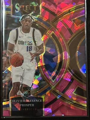‘24 Panini Select Oliver Maxence Prosper Cracked Ice Pink Premier /99 front