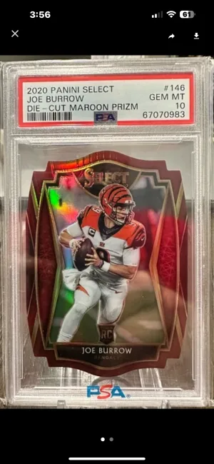2020 Joe Burrow Select Die - Cut maroon Prizm front