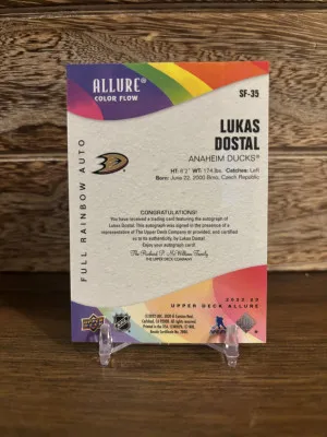 2022-23 Allure Full Rainbow Rookie Auto - Lukas Dostal SF-35 back