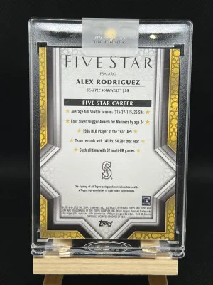 Alex Rodriguez 2023 Topps Fove Star Auto 35/50 back
