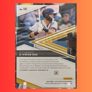 Ji-Hwan Bae #102 Auto Prime Numbers A /70 Die-Cut 2020 Panini Elite Pittsburgh back