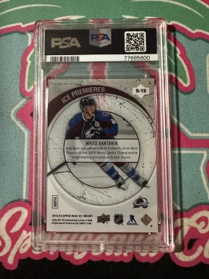 2015-16 Upper Deck Ice 05-06 Retro Premiere Mikko Rantanen RC /799 PSA 10 back