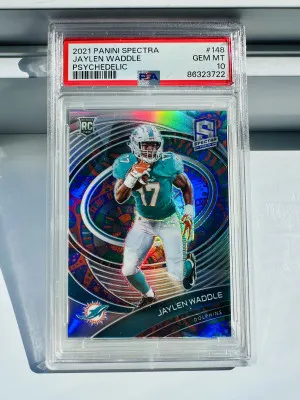 2021 PANINI SPECTRA JAYLEN WADDLE PSYCHEDELIC /5 POP 1 front