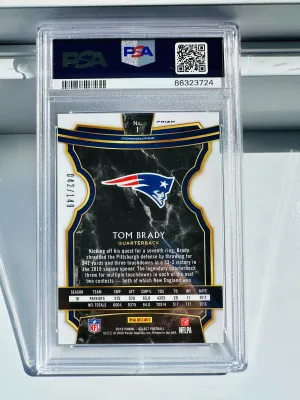 2019 PANINI SELECT TOM BRADY MAROON PRIZM /149 psa 10 LOW POP back