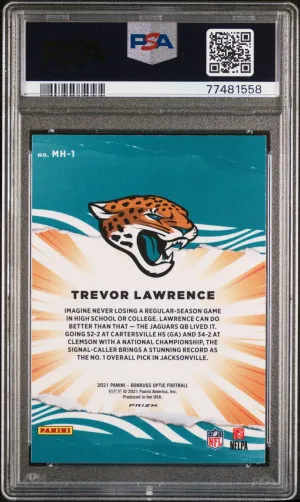2021 Donruss Optic Trevor Lawrence My House! back