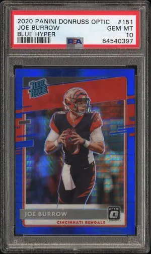 2020 Joe Burrow Donruss Optic Blue Hyper front