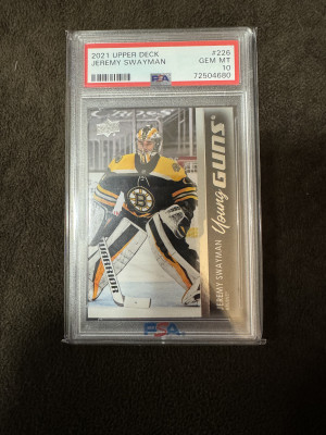 Jeremy Swayman Young Guns PSA 10 front