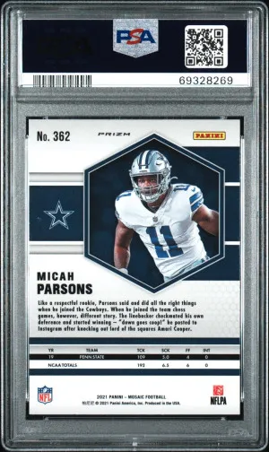 2021 Micah Parsons Green Mosaic back