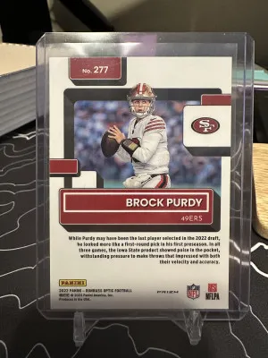 2022 Brock Purdy Optic Rated Rookie Red Hyper back