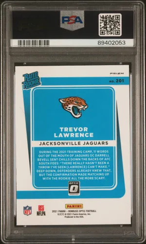 2021 Panini Donruss Optic Trevor Lawrence #201 PSA 10 back