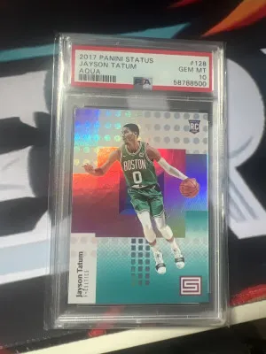 2017 PANINI STATUS JAYSON TATUM AQUA RC front