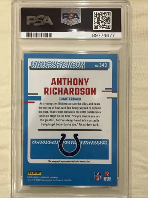 Anthony Richardson 2024 Panini Donruss Auto-Greem back
