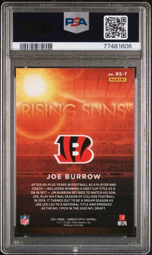2021 Joe Burrow Optic Rising Suns back