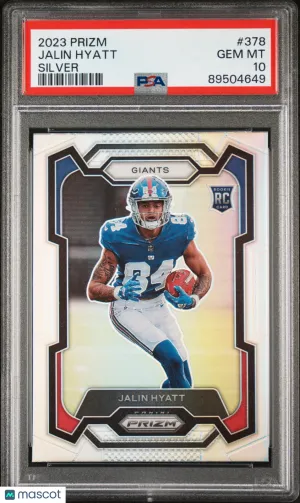 2023 Panini Prizm Jalin Hyatt #378 PSA 10 front