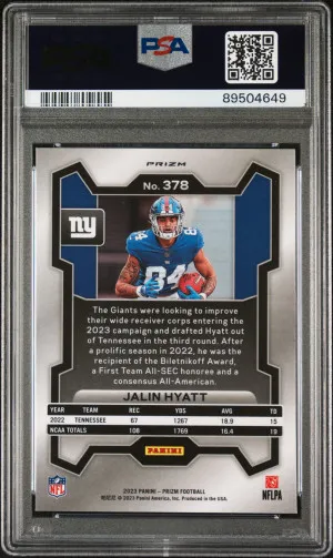 2023 Panini Prizm Jalin Hyatt #378 PSA 10 back