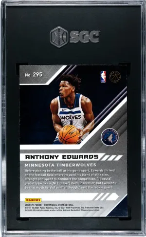 2020-21 Panini Chronicles Anthony Edwards #295 SGC 9.5 back