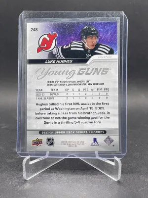 2023 Upper Deck Series 1 Young Guns Luke Hughes #248 RC back