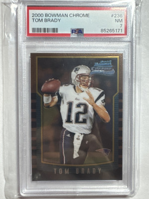 Tom Brady 2000 Bowman Chrome Psa 7 front