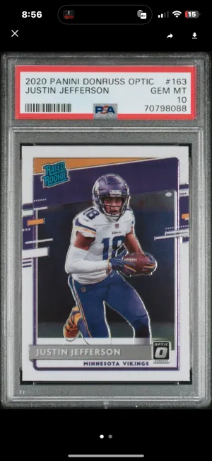 2020 Justin Jefferson Optic Rated Rookie front