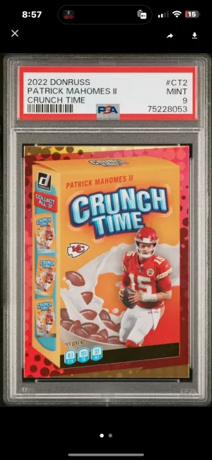2022 Donruss Patrick Mahomes Crunch Time front