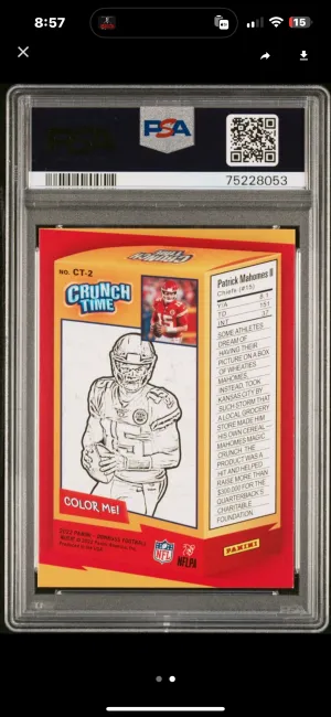 2022 Donruss Patrick Mahomes Crunch Time back